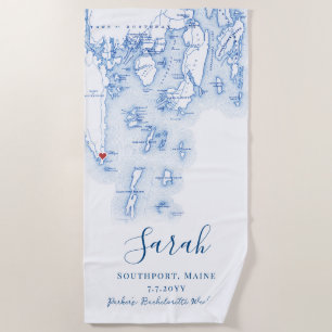 Southport Maine Personalised Bachelorette Weekend Beach Towel