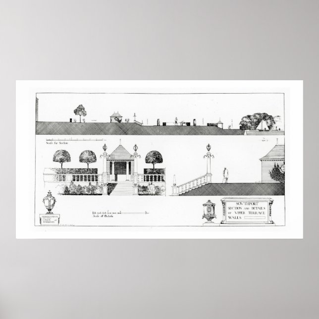 Southport: Section and Details of Upper Terrace an Poster (Front)