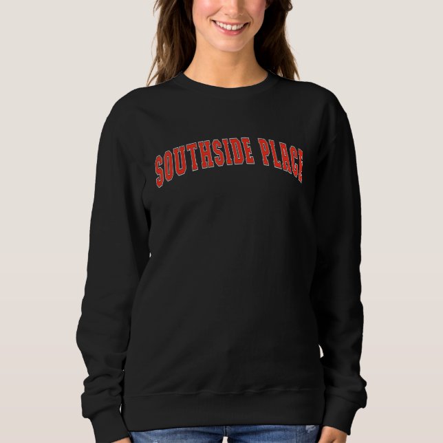 Southside Place Texas TX College Style Red Southsi Sweatshirt (Front)