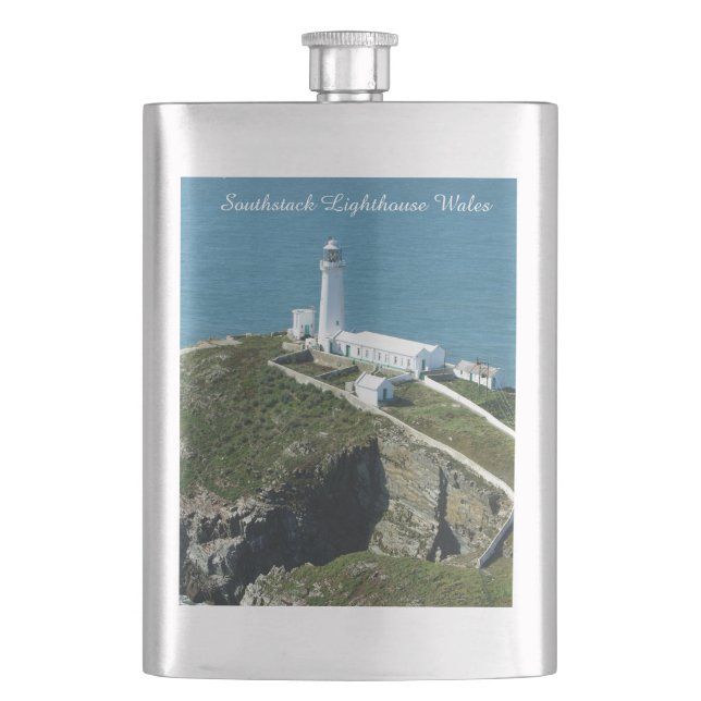 Southstack Lighthouse Wales. Hip Flask (Front)