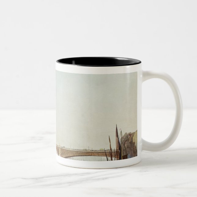 Southwark Bridge, West Front, from Bankside Two-Tone Coffee Mug (Right)
