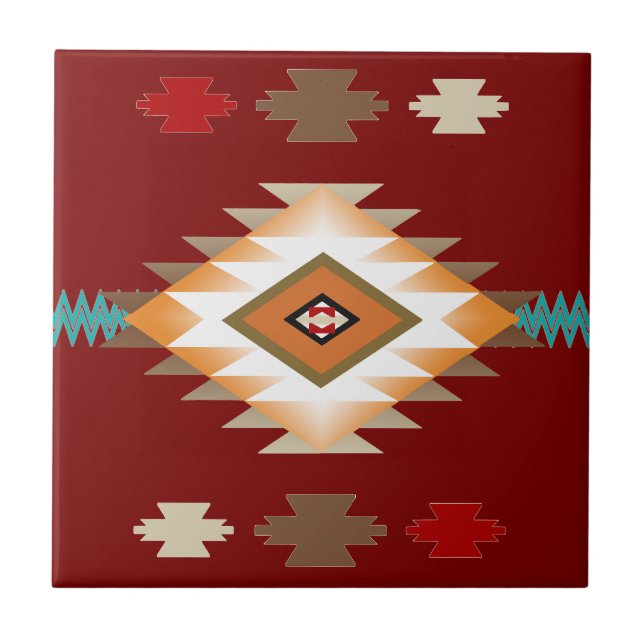 Southwest 2, changeable colour ceramic tile (Front)