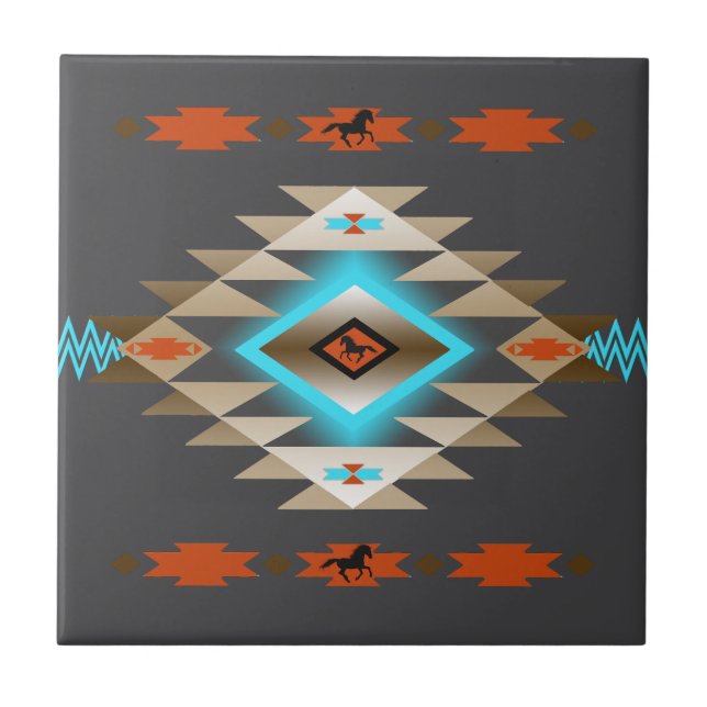 Southwest 3, changeable colour ceramic tile (Front)