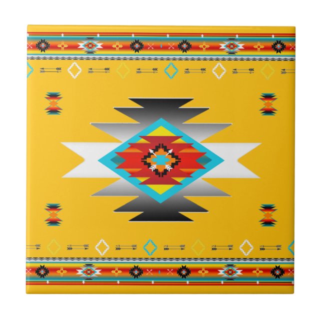 Southwest 8 pattern, changeable colour ceramic tile (Front)