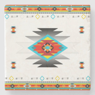 Southwest 8 pattern stone coaster