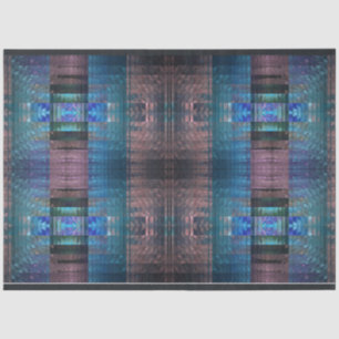 Southwest Abstract Fractal Pattern  Blue Decoupage Tissue Paper