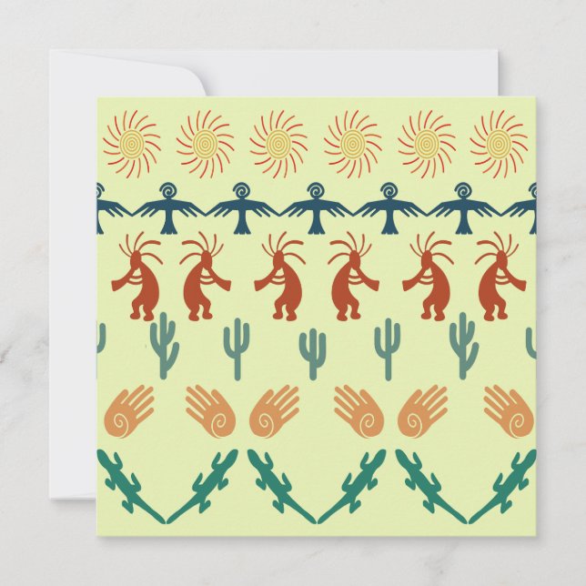 Southwest American Indian Tribal Petroglyphs Art Card (Front)