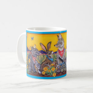 Southwest Animal Colourful Whimsical Coyote Desert Coffee Mug