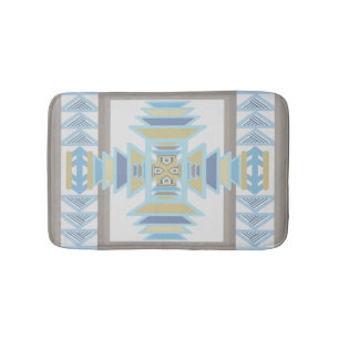 Southwest Blues Indian Blanket Art Design  Bath Mat