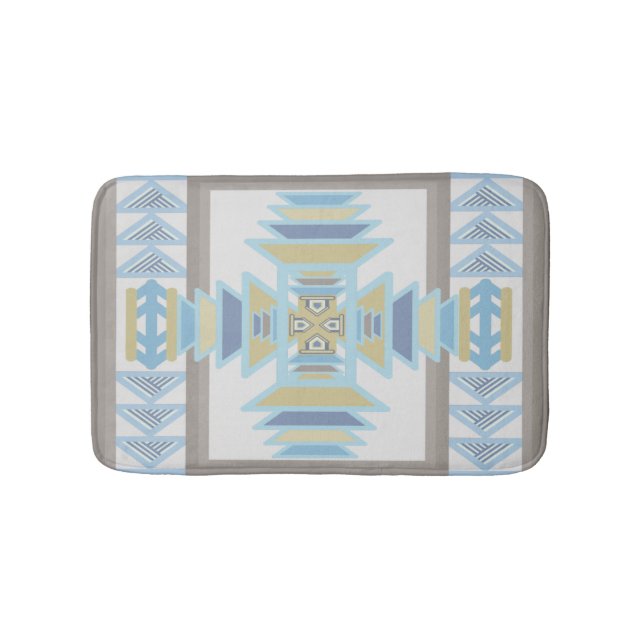 Southwest Blues Indian Blanket Art Design  Bath Mat (Front)