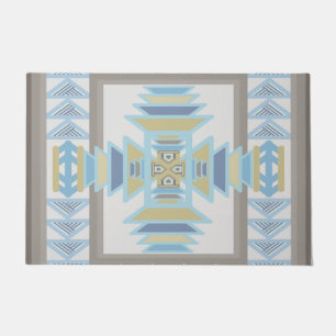Southwest Blues Indian Blanket Art Design  Doormat