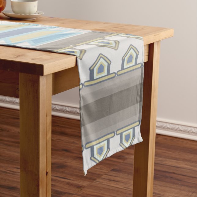 Southwest Blues Indian Blanket Art Design  Short Table Runner (In Situ)