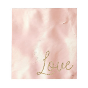 Southwest Blush Pink Cowgirl Cowhide Glitter Love Notepad