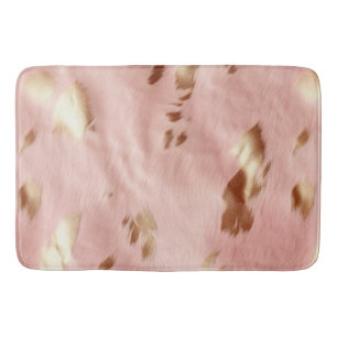 Southwest Blush Pink Gold Cowgirl Cowhide Bath Mat