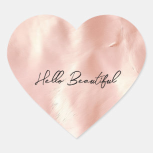 Southwest Blush Pink Gold Cowgirl Cowhide Heart Sticker