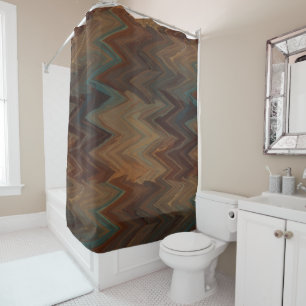 Southwest Brown Chevron Shower Curtain