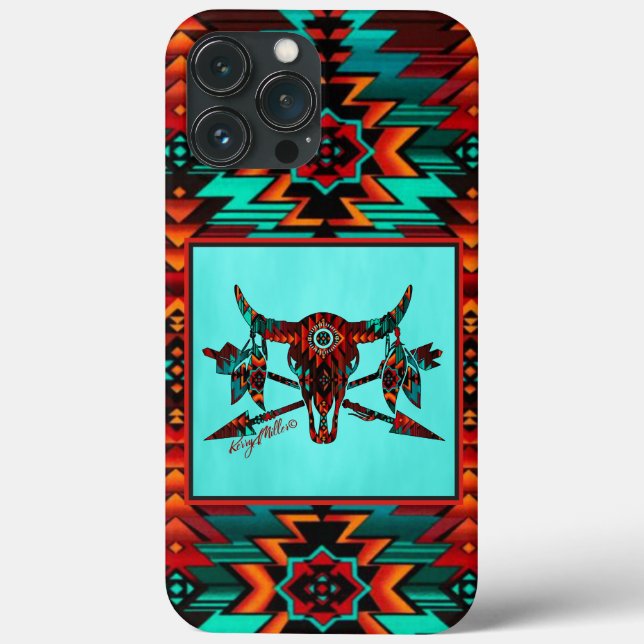 Southwest Buffalo Skull And Arrows Case-Mate iPhon iPhone Case (Back)