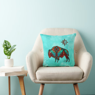 Southwest Buffalo  Throw Pillow