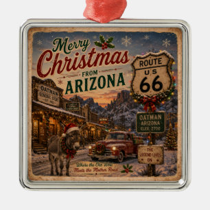 Southwest Burro Christmas Tree Keepsake Metal Ornament