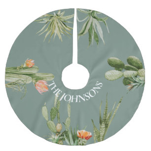 Southwest Cactus Cacti Succulent plants Desert  Brushed Polyester Tree Skirt