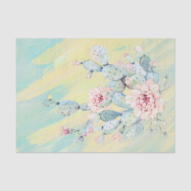 Southwest Cactus  Decoupage Furniture Tissue Paper (Front)