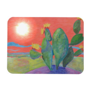 Southwest Cactus Sunset Magnet