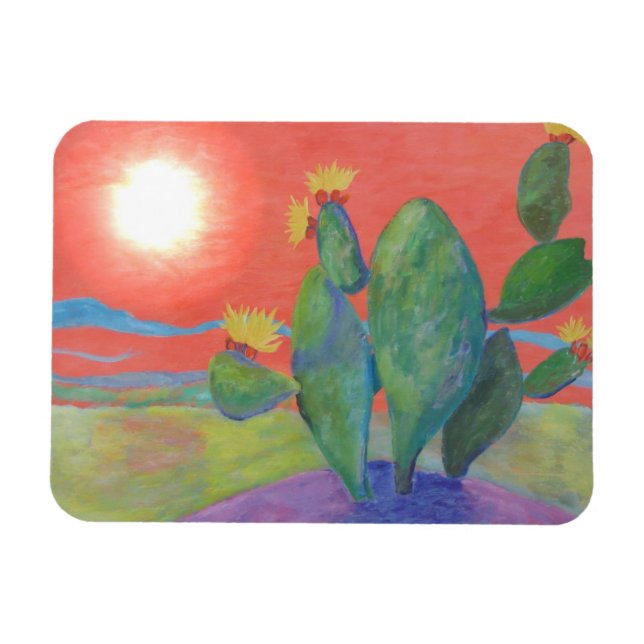 Southwest Cactus Sunset Magnet (Horizontal)