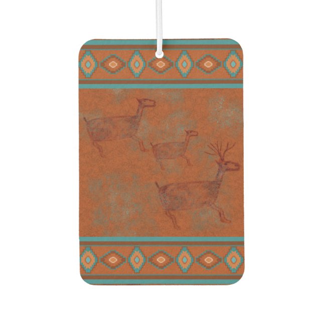 Southwest Canyons Deer Petroglyphs Car Air Freshener (Front)