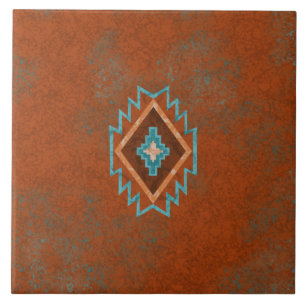 Southwest Canyons Diamond Geometric Pattern Ceramic Tile