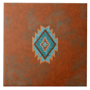 Southwest Canyons Diamond Geometric Pattern Ceramic Tile