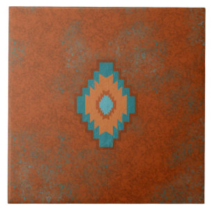 Southwest Canyons Diamond Geometric Pattern Ceramic Tile