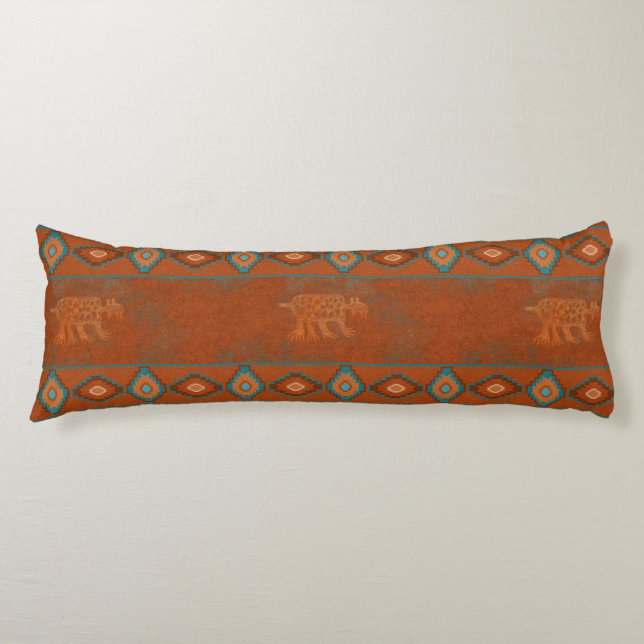 Southwest Canyons Petroglyphs Body Cushion (Front)