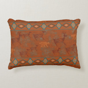 Southwest Canyons Petroglyphs Decorative Cushion