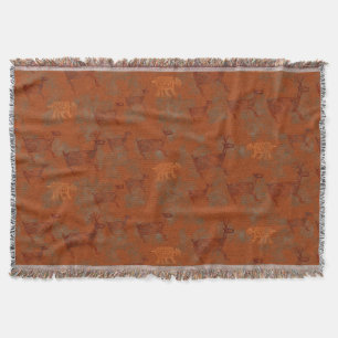 Southwest Canyons Petroglyphs Throw Blanket