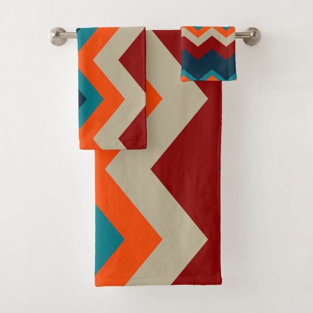 Southwest Chevron Bath Towel Set (Insitu)