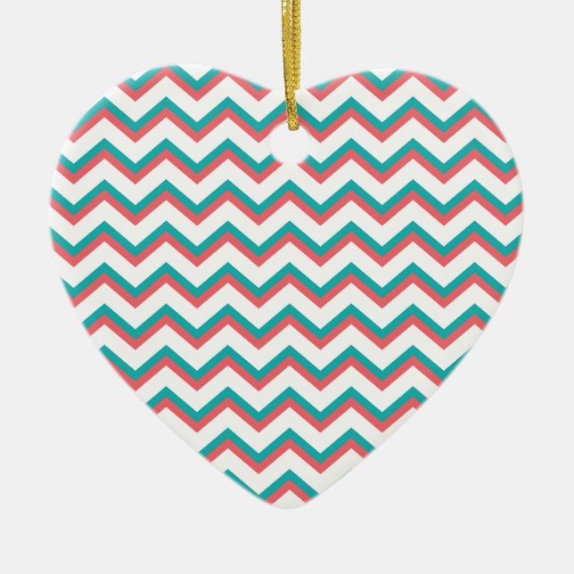 Southwest Chevron Pattern Ceramic Ornament (Front)