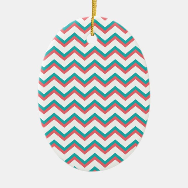 Southwest Chevron Pattern Ceramic Ornament (Front)