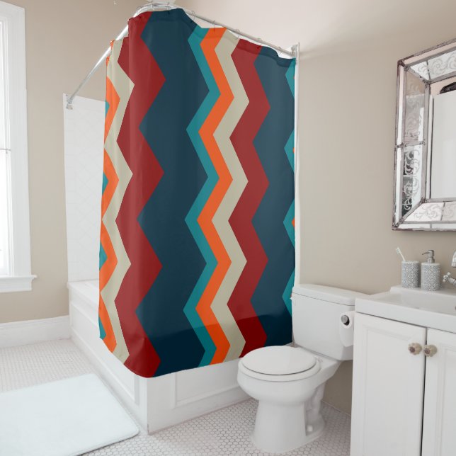 Southwest Chevron Shower Curtain (In Situ)