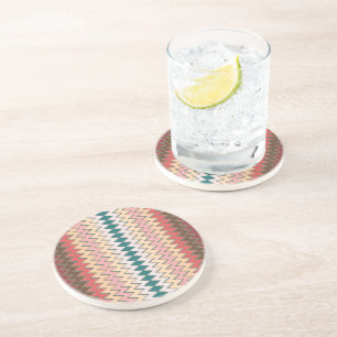 Southwest Chevron Zigzag Sandstone Coaster