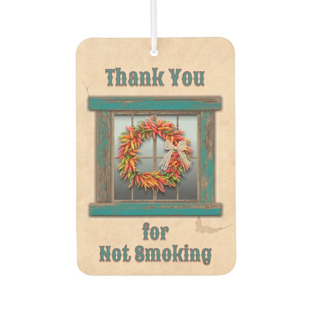 Southwest Chile Ristra Wreath Blue Window Custom Car Air Freshener (Front)