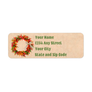Southwest Chile Ristra Wreath Holiday Address Return Address Label