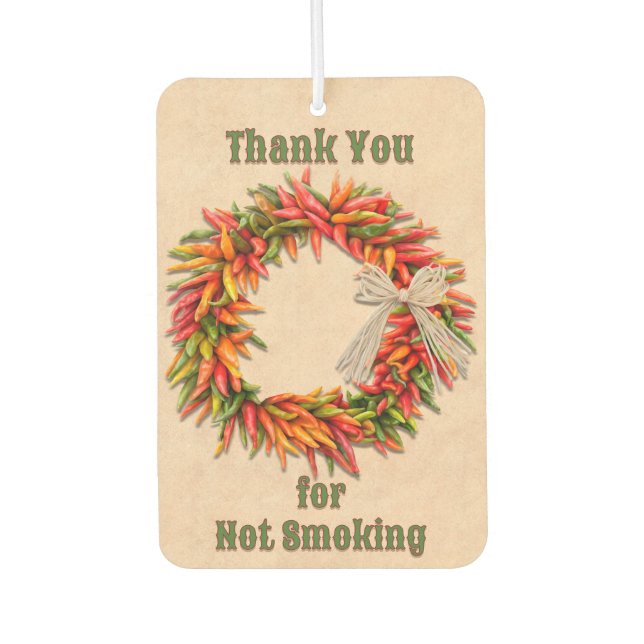 Southwest Chile Ristra Wreath Personalised Car Air Freshener (Front)