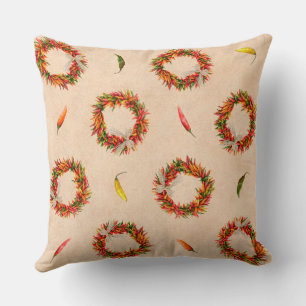 Southwest Chile Wreaths All Over Pattern Cushion
