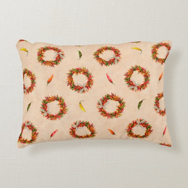 Southwest Chile Wreaths All Over Pattern Decorative Cushion (Front)