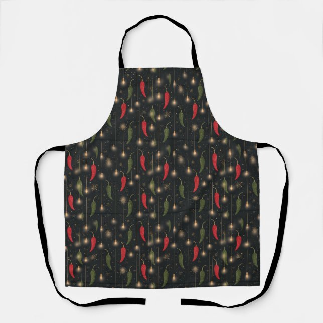 Southwest Chilli Pepper Christmas Kitchen Apron (Front)