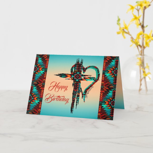 Southwest Cross Card (Yellow Flower)