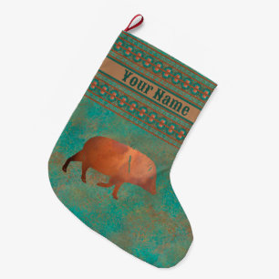 Southwest Cute Javelina Daddy Personalised Large Christmas Stocking