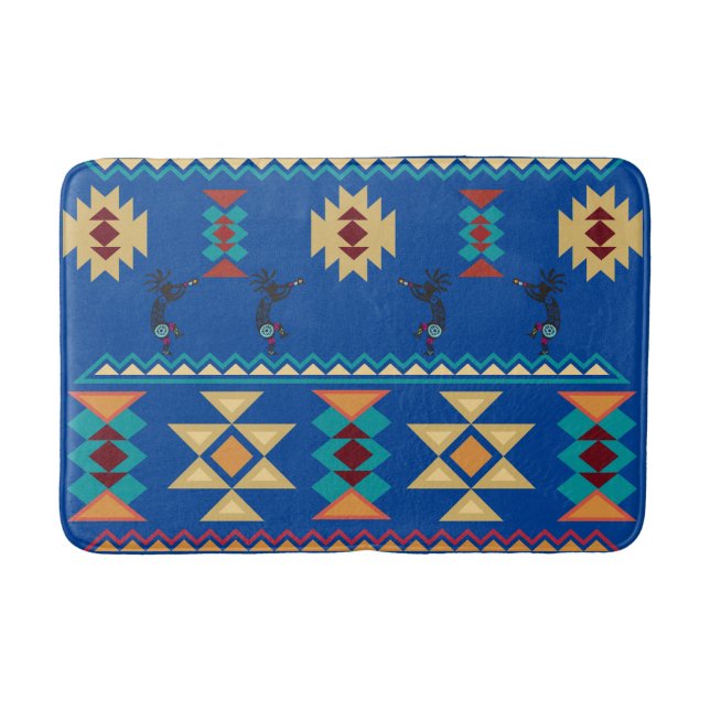 Southwest Dancing Kokopellis Bath Mat (Front)