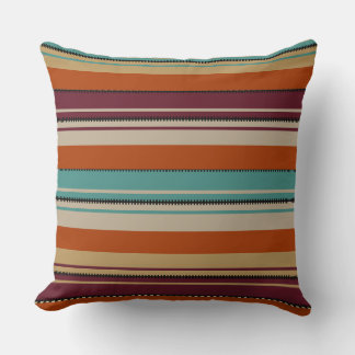 Southwest Decor Fall Shades Stripes  Cushion