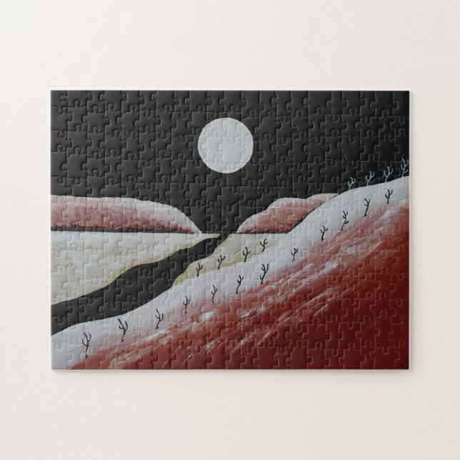 Southwest Desert Abstract Red and Black Jigsaw Puzzle (Horizontal)